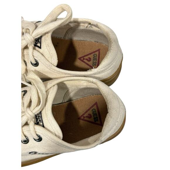 Vintage Retro Guess Cream Chunky Sole Lace Up Sneakers Womens 7.5 - Picture 4 of 10